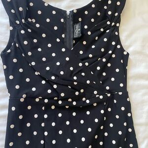 RockSteady Black Dress with White Polka Dots